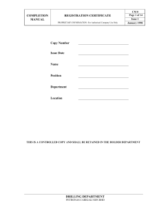 Well Completion Manual - Drilling Operations