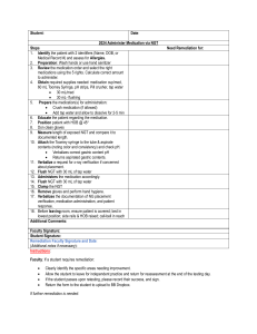 NGT Medication Administration Skills Checklist