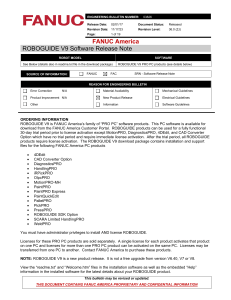 FANUC ROBOGUIDE V9 Software Release Note