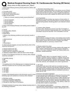 Cardiovascular Nursing Exam Questions & Answers