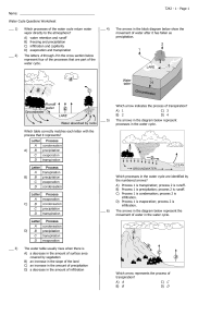 Water Cycle Worksheet: Processes & Diagrams