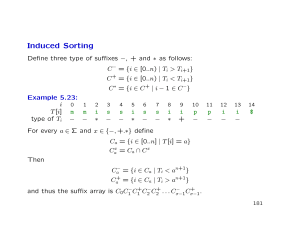 Induced Sorting Algorithm: Suffix Array Construction