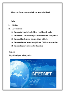 Internet tarixi va foydalanish: Ma'ruza matnlari