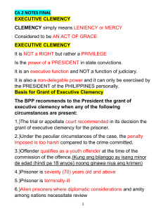 Executive Clemency, Pardon & Amnesty in the Philippines