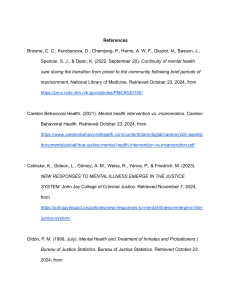 Mental Health & Criminal Justice References