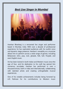 Best Live Singer in Mumbai - Harshan Bhardwaj
