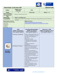 Grade 4 English Lesson Plan: Fun Activities