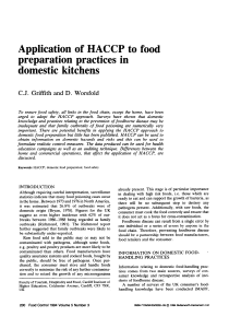 HACCP in Domestic Kitchens: Food Safety Practices