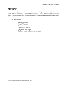 Student Management System Project Report