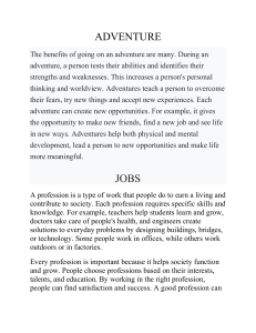 Adventure, Jobs, Weather: Informational Text