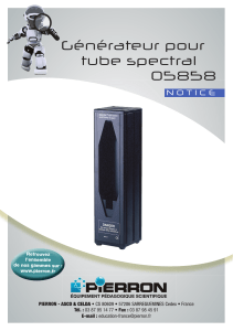 Manuel d'utilisation du générateur de tube spectral - Pierron