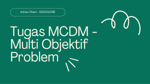 Problema MCDM Multi Objektif