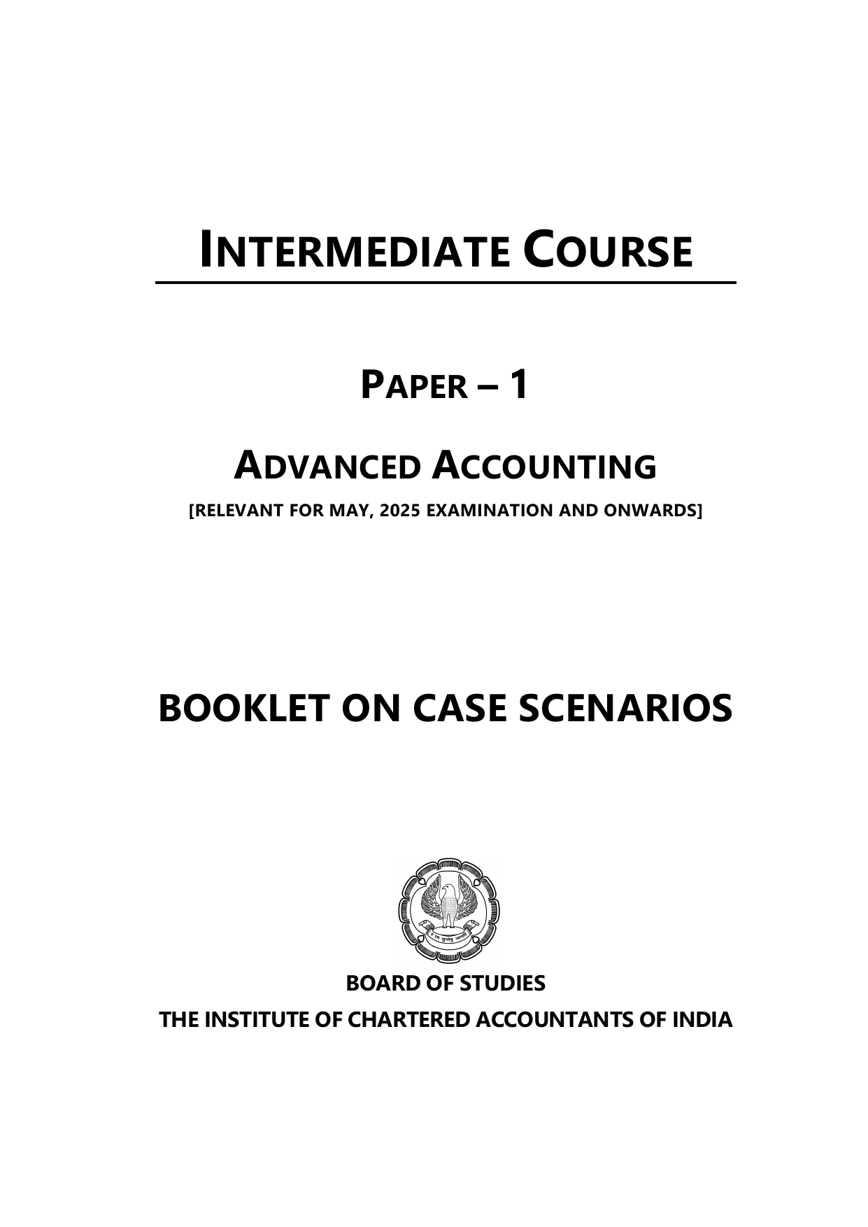 Advanced Accounting Case Scenarios for CA Intermediate