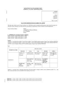 Airbus A380 Type Certificate Data Sheet A58NM