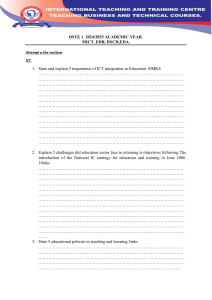 ICT in Education Exam: Integration, Challenges, Policies