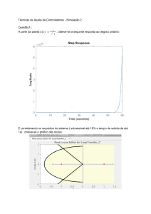 Simulação de Ajuste de Controlador: Resposta do Sistema e Projeto