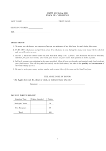 MATH 251 Exam III - Version B