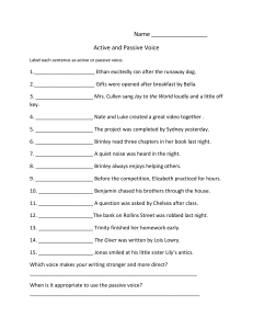 Active and Passive Voice Worksheet