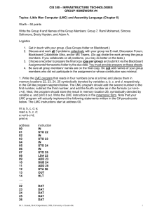 LMC & Assembly Homework: Programming & Memory Manipulation