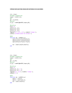 C&oacute;digo MATLAB para resolver sistemas de ecuaciones