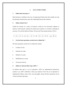 Data Structures: Definitions and Operations