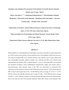 Microplastic Pollution: Lagos Beaches Ecological Risk Assessment