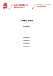 Course Project Cover Page - University of Groningen