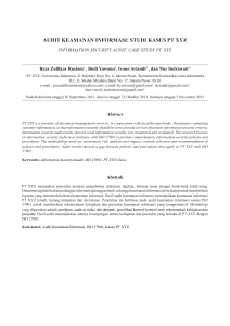 Audit Keamanan Informasi ISO 27001: Studi Kasus PT XYZ
