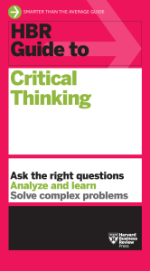HBR Guide to Critical Thinking: Solve Complex Problems