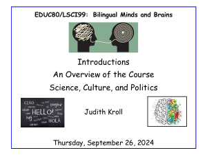 Bilingual Minds & Brains Course Syllabus - UCI