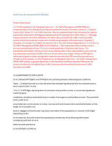 Air Traffic Management Procedures: VFR Flight Assistance