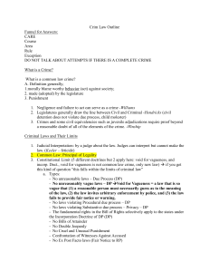 Criminal Law Outline: Key Concepts & Definitions