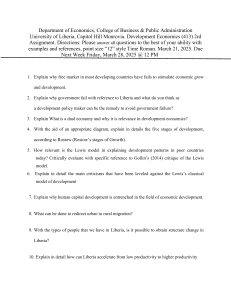 Development Economics Assignment: Liberia Focus