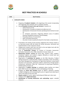 Best Practices in Schools: Scholastic & Co-Scholastic