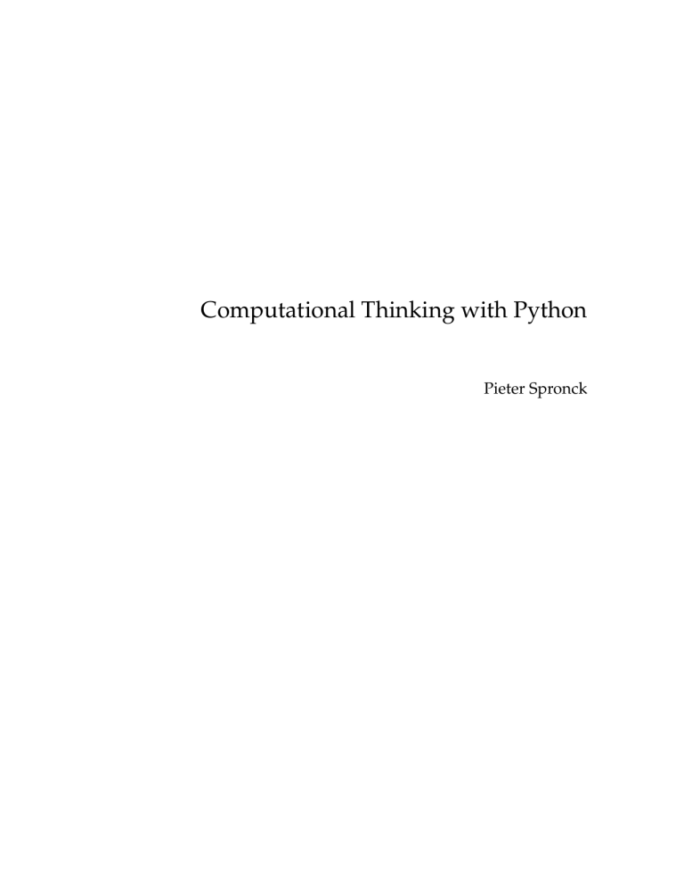 Computational Thinking with Python Course Book