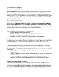Creative Problem-Solving: Overcoming Functional Fixedness