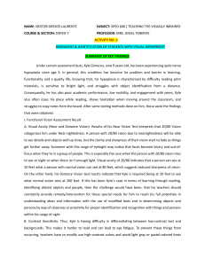 Visual Impairment Assessment & Intervention Plan