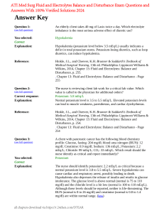 Fluid & Electrolytes Exam Q&A: Med-Surg Nursing