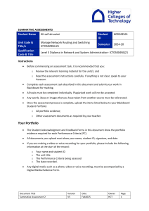 Network Routing & Switching Summative Assessment