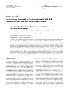 Fluid Bed Granulation & Tablet Compression Optimization