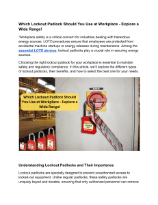 Lockout Padlocks: Choosing the Right One for Workplace Safety