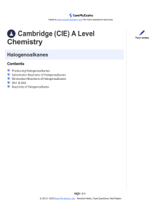 A Level Chemistry: Halogenoalkanes Revision Notes