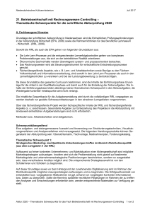 Abiturprüfungsrichtlinien: Betriebswirtschaft 2020