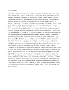 Causes of WWI: Imperialism, Alliances, Nationalism