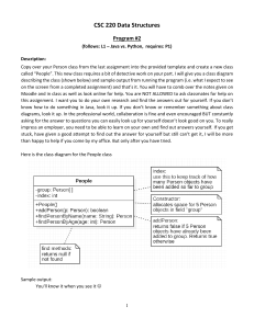Java Data Structures Assignment: People Class
