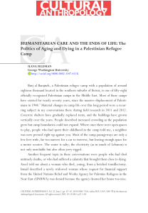 Humanitarian Care in Palestinian Refugee Camp