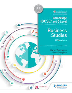 Cambridge IGCSE & O Level Business Studies Textbook - Fifth Edition