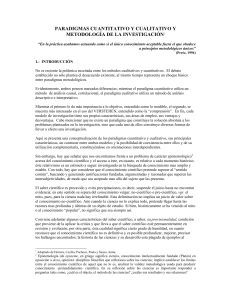 Paradigmas Cuantitativo y Cualitativo y Metodolog&iacute;a de la Investigaci&oacute;n