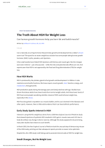 HGH for Weight Loss: The Truth About Human Growth Hormone