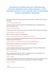 Advanced Pathophysiology Midterm Exam Questions